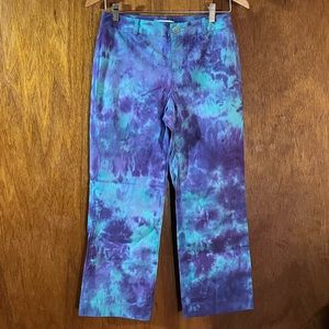 BANANA REPUBLIC Tie-Dye Harrison Pants Blue & Lavender Sz 4